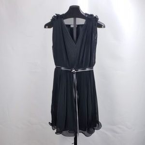 V-Neck Pleated Organza Dress